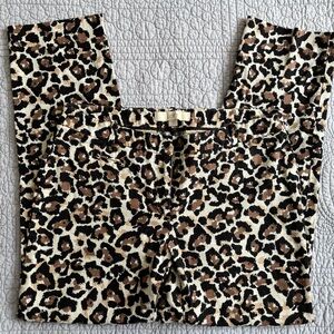 Loft leopard print ankle/cropped trousers